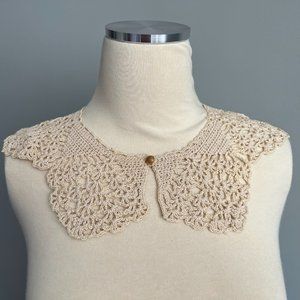 Vintage 50s Crochet Collar Boho Detachable Collar